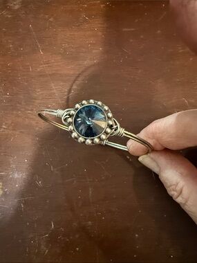 Luca + Dani Statement Blue Crystal Bangle Bracelet